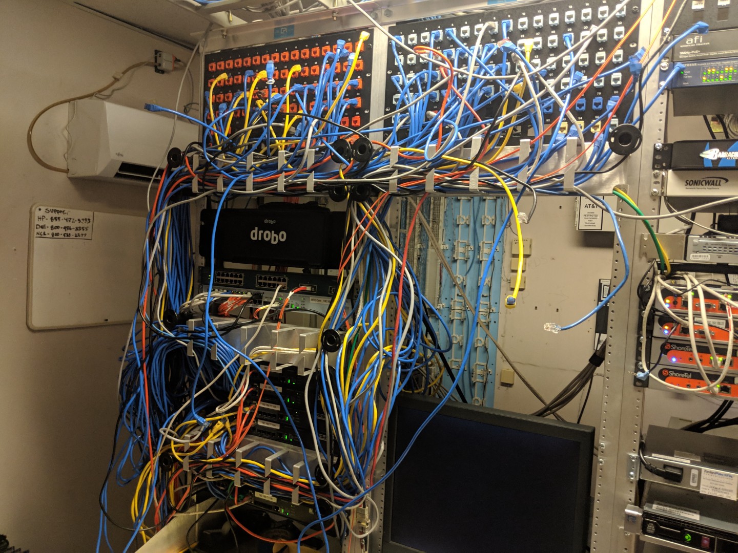 Network room before cleanup